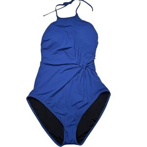 Gottex Luna One-Piece Swimsuit High Neck Cobalt Size 12 Vacation Summer